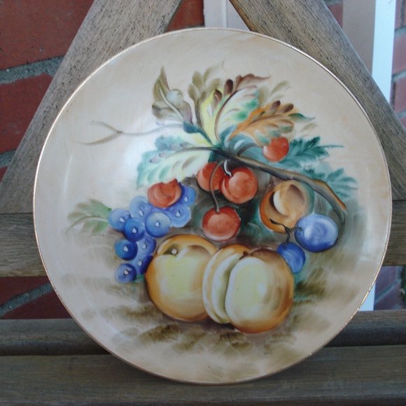Vintage Hand Painted Lefton 8.25" Decorative Plate/Farmhouse Kitchen = Japan - Picture 1 of 3